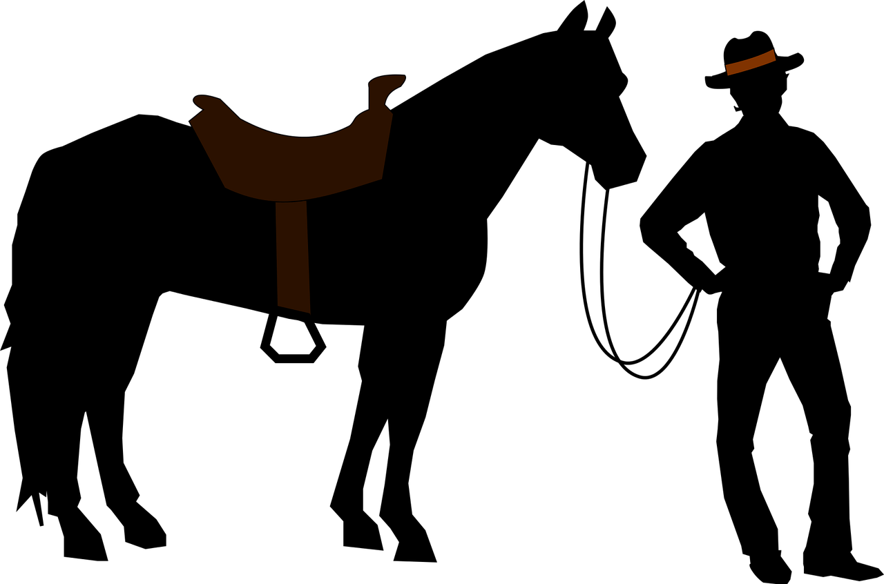 Cowboy im Wilden Westen mit Pferd